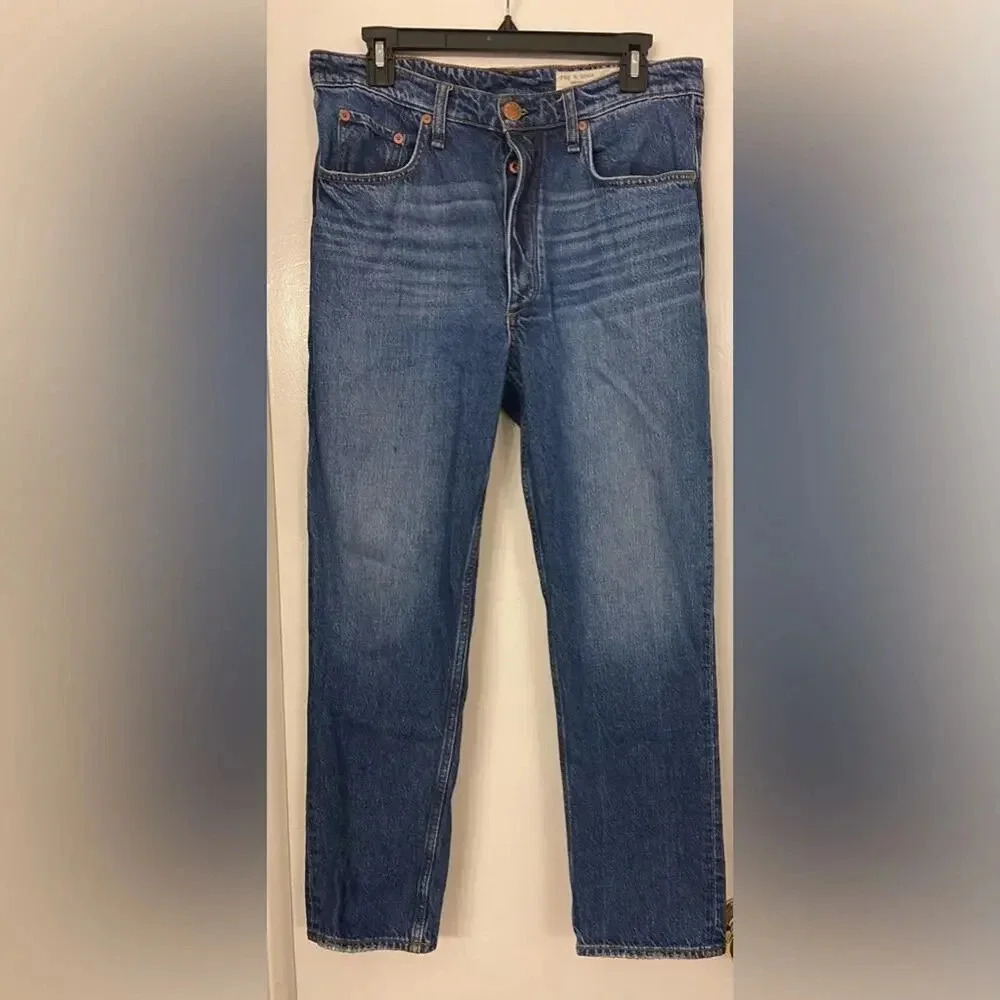 Rag & Bone Nina High Rise Ankle Cigarette Jeans Ash Blue Size 30 - Picture 4 of 12